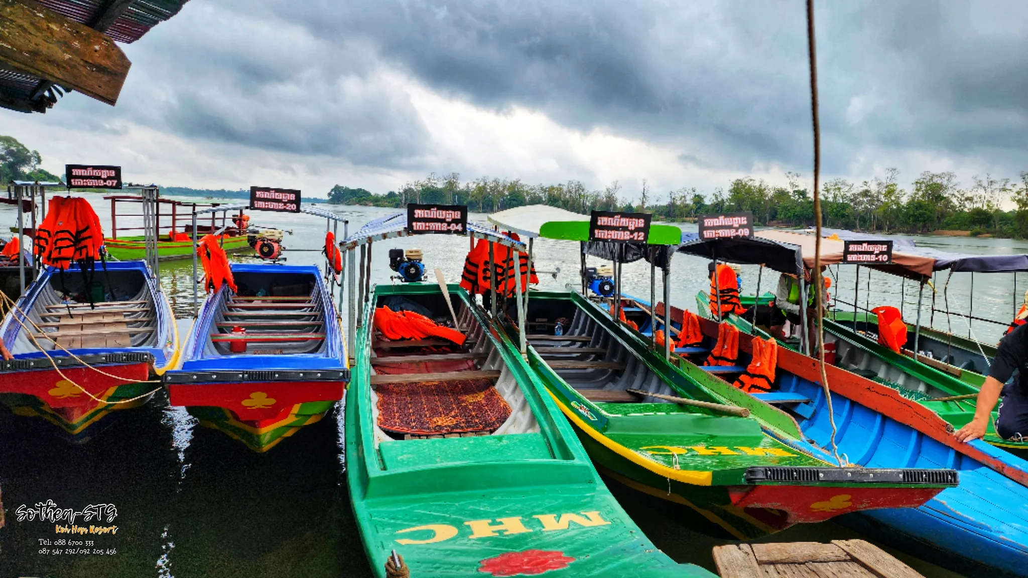 Community Wooden Boats for River Tour and Birdwatching