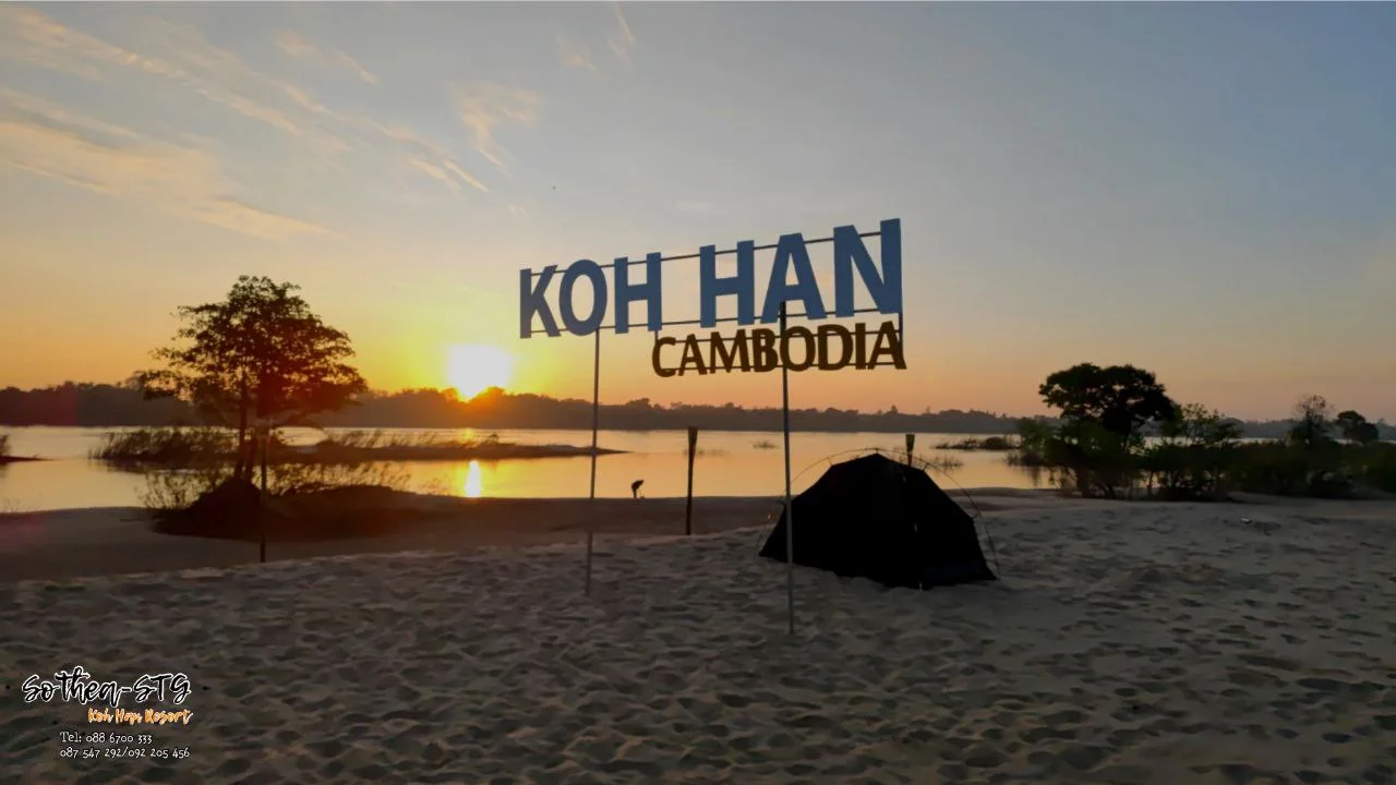 Koh Han Mekong Sunset and River Beach